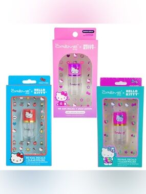 The Creme Shop X Hello Kitty Nail Polish and Decal Sets (3sets Bundle)